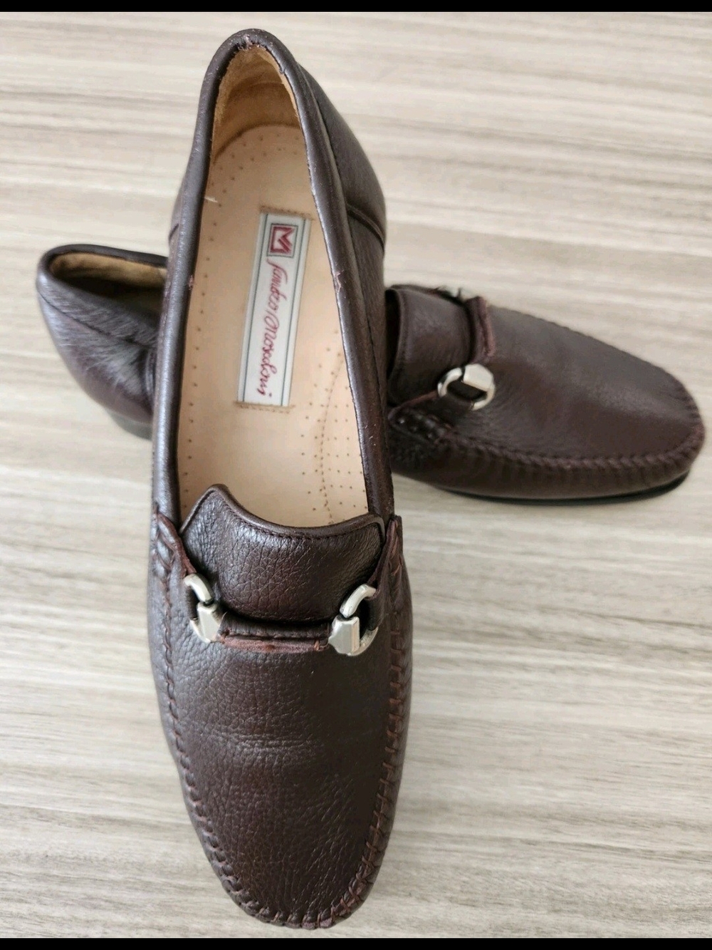 Sandro Moscoloni Brown Leather Bit Slip-On Dress Shoes Men's Sz 10 Made In Spain